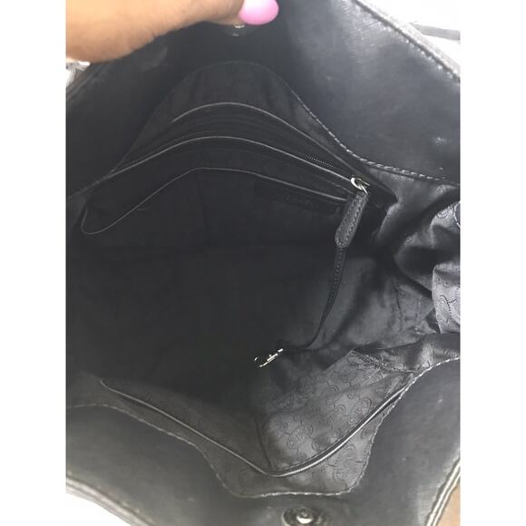 MICHAEL KORS MK Riley Optic White Stitched Leather Large Satchel Crossbody Bag - Picture 10 of 11